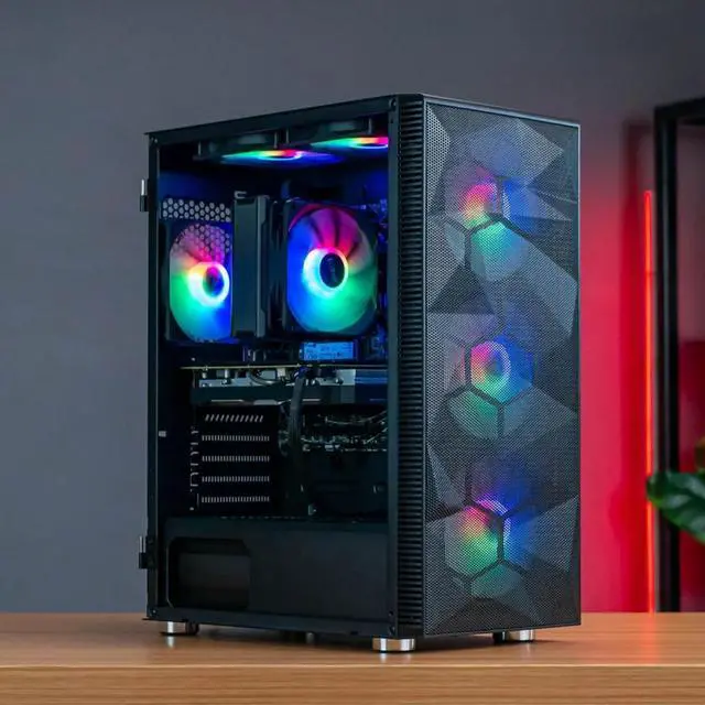 Alt view image 5 of 6 - Skytech Gaming Storm Gaming PC, Intel i5 14400F 2.5GHz, NVIDIA RTX 5060 Ti 16GB, 1TB Gen4 NVMe SSD, 32GB DDR4 RAM 3200, 650W GOLD PSU, Wi-Fi, Win 11, Desktop