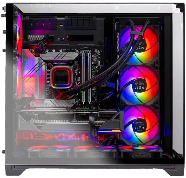 Alt view image 4 of 6 - Skytech O11 Vision Gaming PC Desktop, Ryzen 7 9800X3D 4.7 GHz (5.2 GHz Turbo), NVIDIA RTX 5070 Ti 16GB GDDR7, 2TB Gen4 SSD, 32GB DDR5 NON-RGB, 850W GOLD PSU, 360mm AIO , Wi-Fi, Win 11 Home