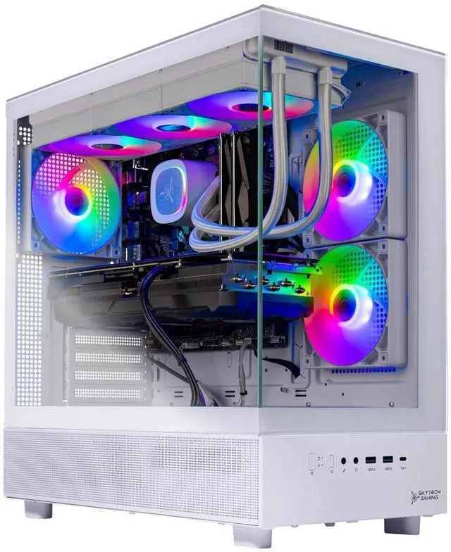 Skytech Gaming Azure 3 Gaming PC, AMD Ryzen 7 7800X3D 4.2GHz, AMD RX 9070 XT 16GB VRAM, 1TB NVMe SSD, 32GB DDR5 RAM, 850W GOLD ATX 3 PSU, 360 ARGB AIO , Wi-Fi, Win 11, Desktop