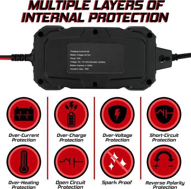 Alt view image 7 of 7 - 3 Pack of 6V 12V 4A Trickle Battery Chargers Lead acid Power Battery Maintainer for Car