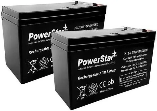 Alt view image 2 of 6 - 12V 9AH SLA Battery Replaces CP1290 6-DW-9 HR9-12 PS-1290F2 - 2PK
