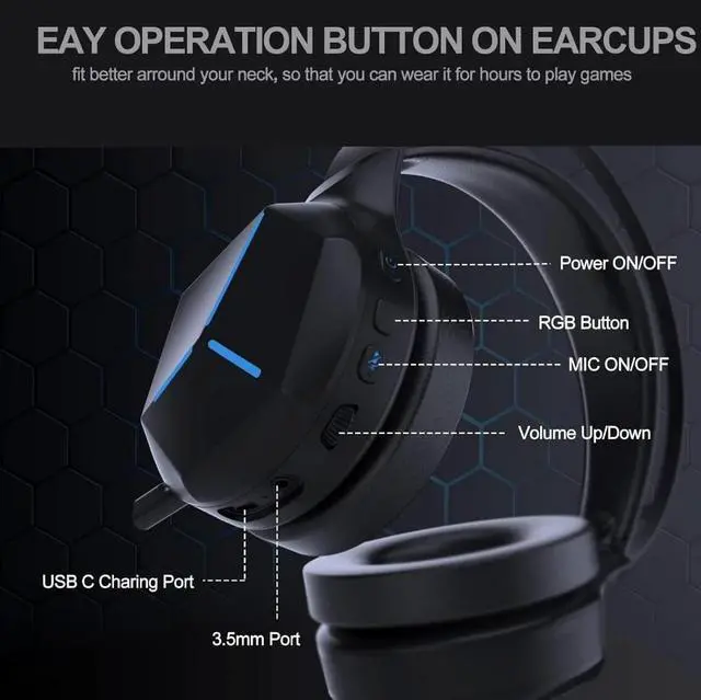 Alt view image 2 of 5 - Pro Gaming Headset With Mic XBOX One Wireless PS4 Headphones Microphone Replaces Beats