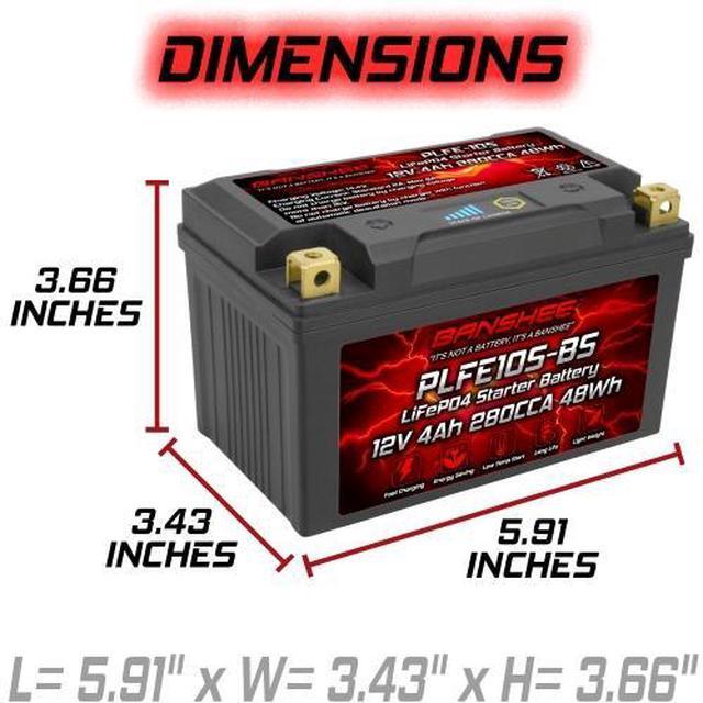 Alt view image 7 of 7 - Banshee Replacement  YTZ10S 12V 8Ah PbEq LiFEPO4 Battery for Honda 500 CB500X, F 2015-2016