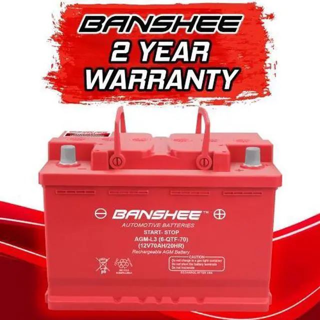 Alt view image 2 of 7 - Banshee H6 AGM Automotive Battery  Group 48/LN3, 12 Volt Power Solution
