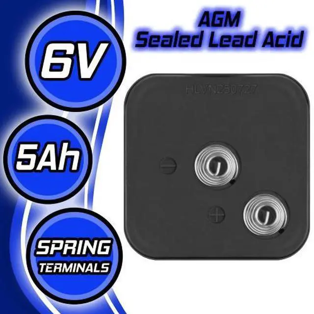 Alt view image 3 of 6 - 4 Pack of PowerStar 6V 5Ah AGM Sealed Lead Acid Batteries with Spring Terminals