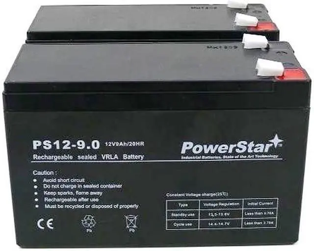 Main image of PowerStar--Replacement UB1290 12V 9Ah APC UPS Computer Back Up Power Battery - 2 Pack