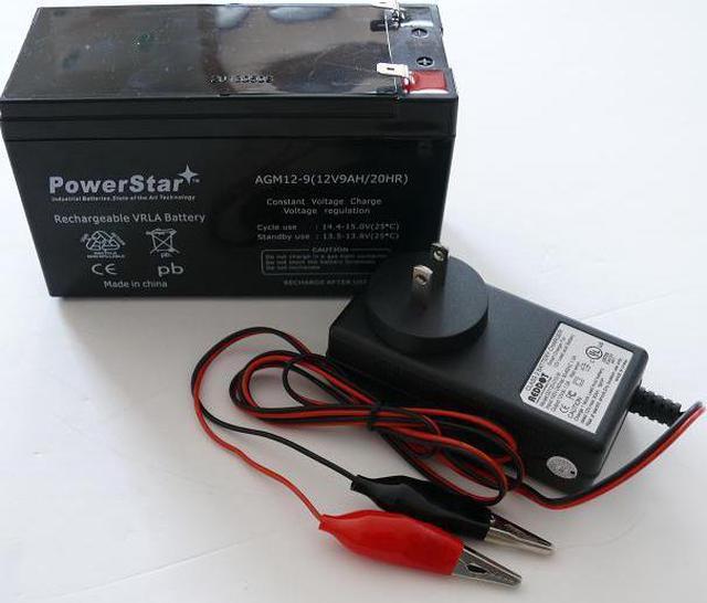 PowerStar-- NEW 12V 9AH 7.5ah 8ah 12 Volt SLA Sealed Lead Acid Fish Finder  Battery/CHARGER 