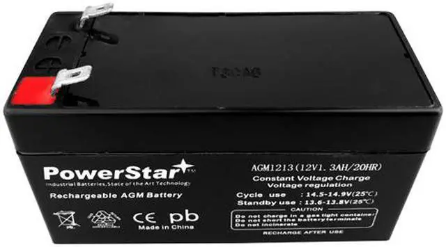 Alt view image 2 of 3 - LC-R121R3P Black Medium 12V 1.3Ah VRLA Battery with F1 Terminal by PowerStar