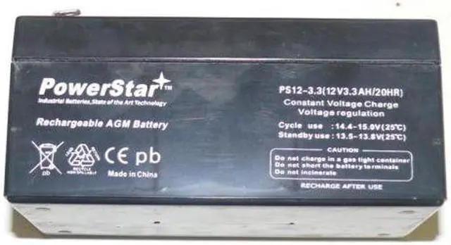Alt view image 3 of 3 - PowerStar TOUGH BATTERY FOR WP3-12 Backup 12 Volt 3.3AH
