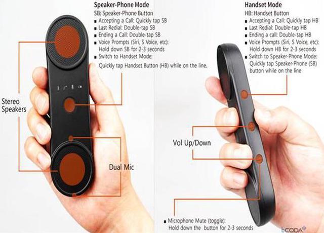 Alt view image 3 of 4 - bCODA CODA One Bluetooth Handfree Car Unit for Cell Phone - Black