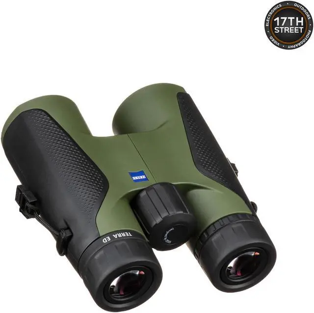 Alt view image 6 of 6 - Zeiss 8x42 Terra ED  Binoculars For Bird Watching (Green) with Waith Binocular Comfort Carrying Harness Strap, Waith Adjustable Camo Baseball Hat and Waith Microfiber Lens Cleaning Cloth (Bundle Set)