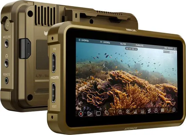 Alt view image 4 of 7 - Atomos Ninja 5.2" Touchscreen Display 4K HDMI Recording Monitor with Waith Power Battery + Charger Combo (NP-F750), SmallRig Swivel and Tilt Adjustable Monitor Mount Bundle Set