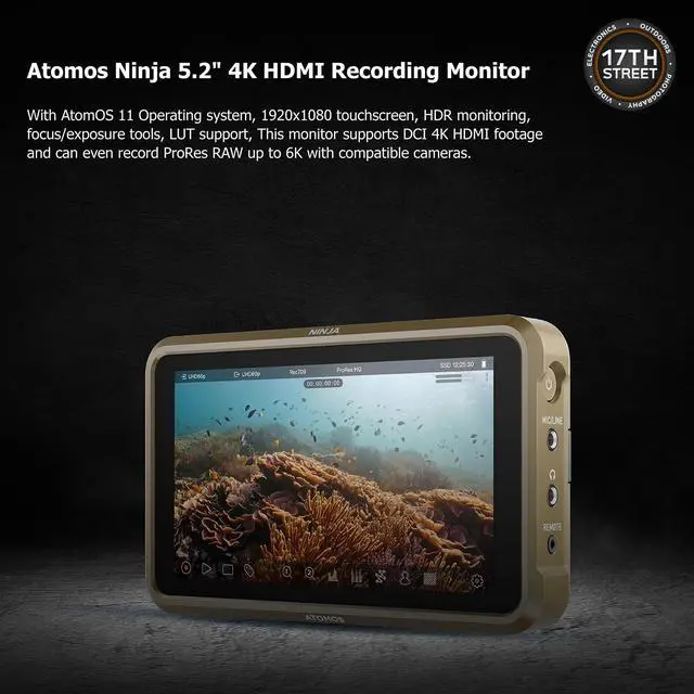 Alt view image 7 of 7 - Atomos Ninja 5.2" 4K HDMI Recording Monitor with Atomos 5" Accessory Kit for Shinobi, Shinobi SDI and Ninja V Monitors, SmallRig Swivel and Tilt Adjustable Monitor Mount Bundle Set