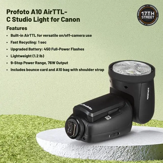 Alt view image 6 of 7 - Profoto A10 AirTTL-C Studio Light Built-In AirX for Canon, Profoto Clic Magnum Reflector, Profoto Clic Dome and Profoto Clic CTO Kit (Essential Bundle Set)