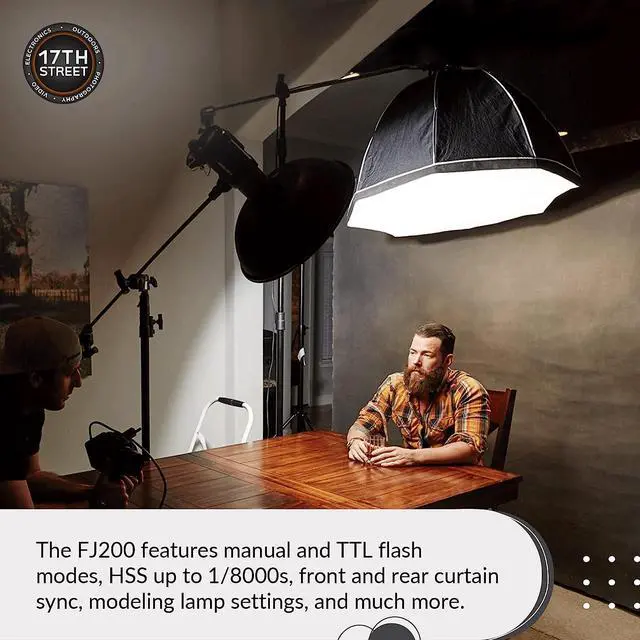 Alt view image 5 of 5 - Westcott FJ200 200W Strobe with AC/DC Lithium Polymer Battery  | 8" Extension Arm & 64GB SDXC Memory Card Bundle