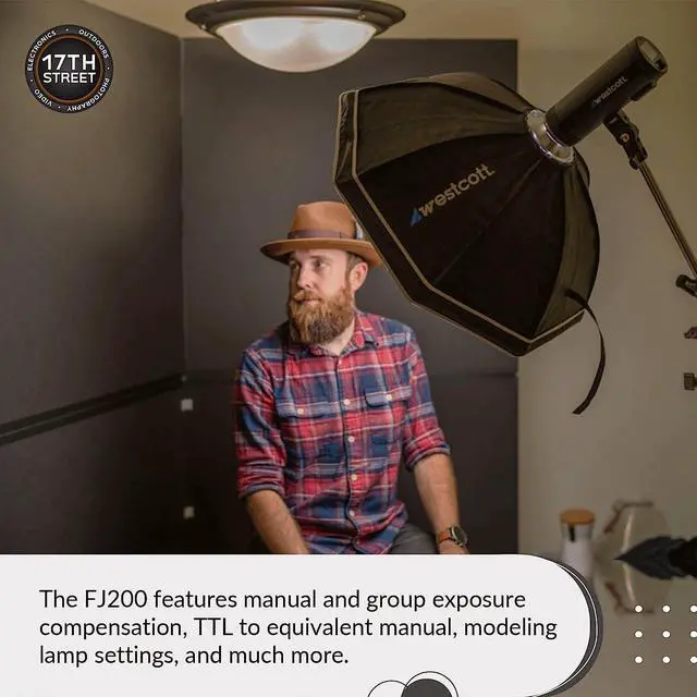 Alt view image 4 of 5 - Westcott FJ200 200W Strobe with AC/DC Lithium Polymer Battery | FJ-X2m Wireless Flash Trigger, 8" Extension Arm & 64GB SDXC Memory Card Bundle