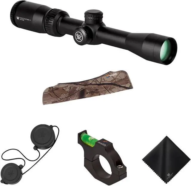 Main image of Vortex Optics Crossfire II 2-7x32 Rimfire SFP RifleScope| V-Plex MOA Reticle with Waith RifleScope Cover (Camo) and Waith 25.4mm Riflescope Bubble Leveler (Essential Bundle Set)