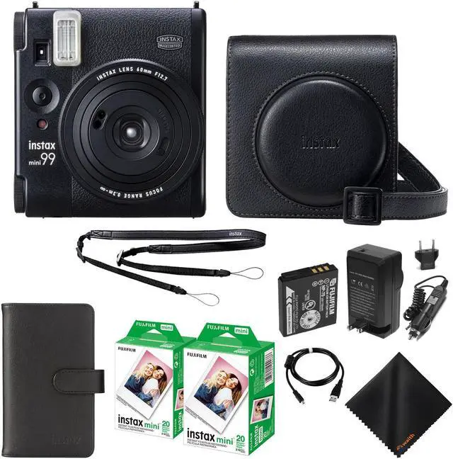 Main image of Fujifilm Instax Mini 99 Instant Film Camera with Instax Mini 99 Camera Case, Instax Mini Photo Album, 2 Pack of Instant Film (20 Exposures) and Waith Microfiber Cleaning Cloth (Essential Bundle Set)
