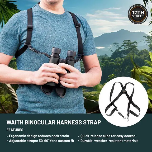 Alt view image 4 of 5 - Zeiss 8x42 Victory SF Binoculars For Bird Watching (Black) with Waith Harness Strap, Waith Camo Baseball Hat, Waith Cleaning Cloth, Zeiss Lens Wipes Box and Waith Floating Strap (Yellow) (Bundle Set)