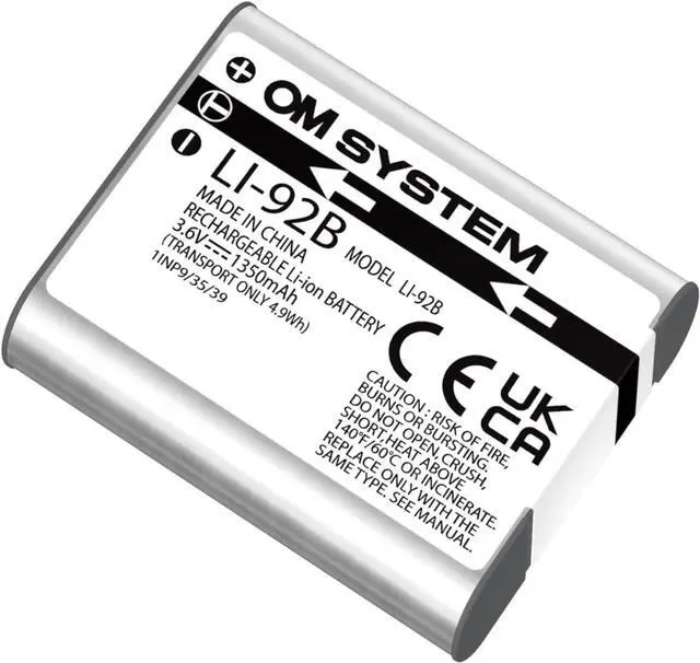 Main image of OM SYSTEM LI-92B Rechargeable Lithium-Ion Battery for Cameras - 3.6 Volts