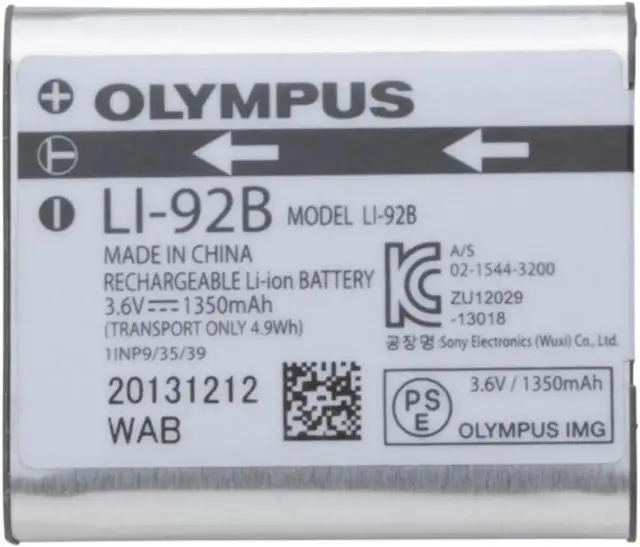 Alt view image 2 of 5 - OM SYSTEM LI-92B Rechargeable Lithium-Ion Battery for Cameras - 3.6 Volts