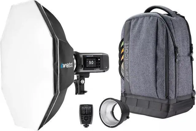 Main image of Westcott FJ400 II Strobe 1-Light Backpack Kit with FJ-X3 M Universal Trigger