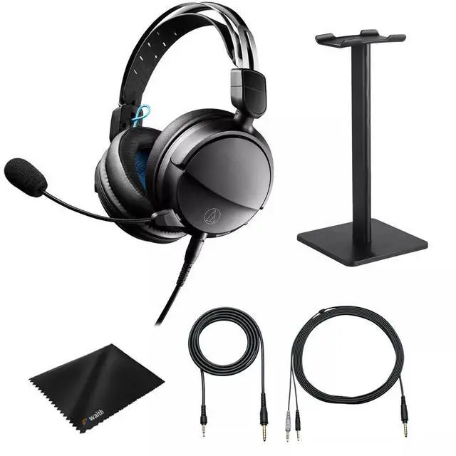 Main image of Audio-Technica ATH-GL3 Hi-Fi Closed-Back Gaming Headset (Black) + Headset Stand