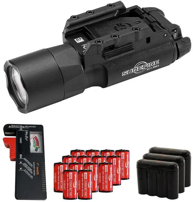 Main image of SureFire X300U-A Handgun WeaponLight, Black with Batteries/Tester/Cases Bundle