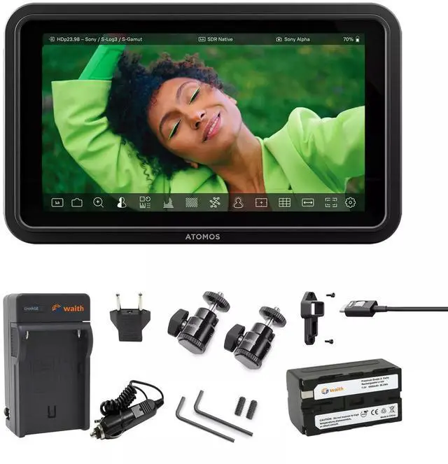 Main image of Atomos Shinobi II 5.2" HDMI Recording Monitor, Battery, Hot Shoe, Charger Bundle