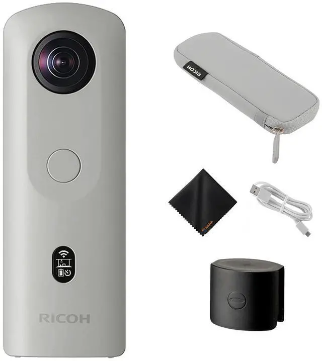 Main image of RICOH THETA SC2 360° Business Camera, 4K Video & Photo, Soft Case & Cloth Bundle