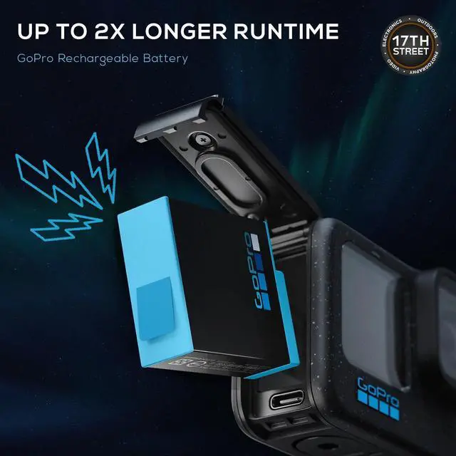 Alt view image 6 of 7 - GoPro HERO12 Black Creator Edition with 2 Battery + 128GB Memory Card Bundle