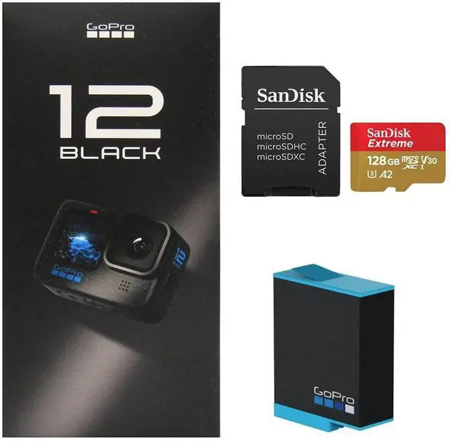 Main image of GoPro HERO12 Black Action Camera with 128GB Memory Card and Battery Bundle
