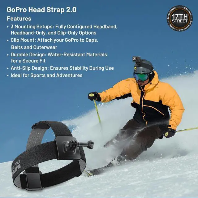 Alt view image 5 of 6 - GoPro Hero13 Black 27MP Waterproof Action Camera with Head Strap Bundle