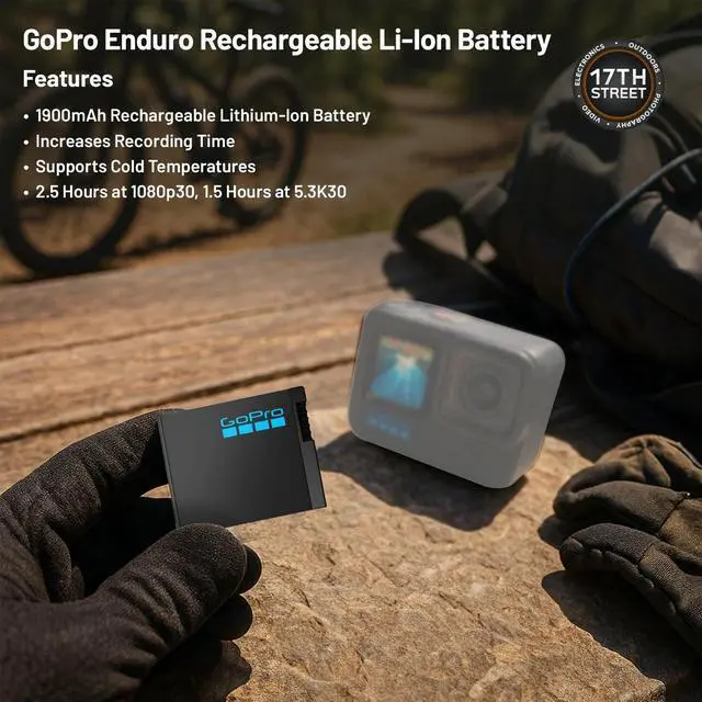 Alt view image 5 of 6 - GoPro Limited Edition HERO13 Black-Polar White+GoPro Battery+128GB M-Card Bundle