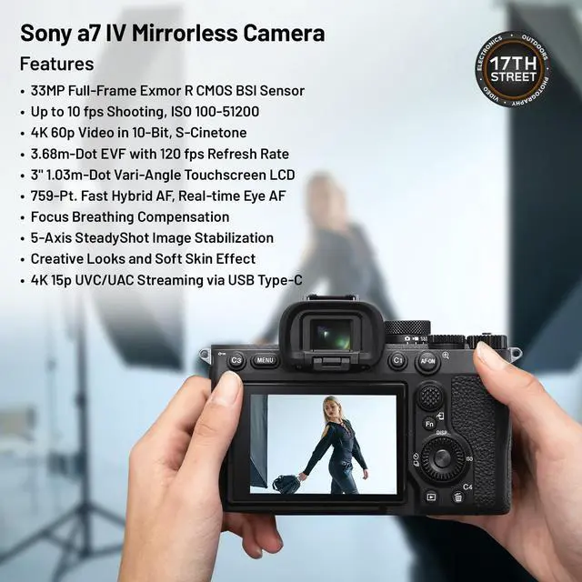 Alt view image 4 of 6 - Sony a7 IV Full-Frame Mirrorless Hybrid Black Digital Camera+Corel Software Kit