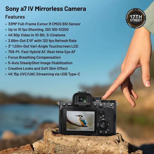 Alt view image 4 of 6 - Sony a7 IV Full-Frame Mirrorless Hybrid Digital Camera+Corel Software+Flash Kit