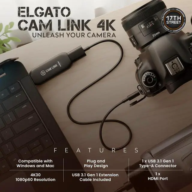 Alt view image 4 of 6 - Sigma 30mm F1.4 Contemporary Lens for Sony E-Mount+Elgato Cam Link 4K HDMI Kit