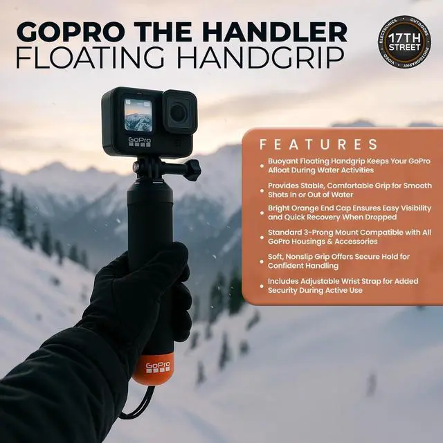 Alt view image 5 of 6 - GoPro HERO13 Camera 3 Batteries, Charger, 64GB card, Head Strap & Handgrip Kit