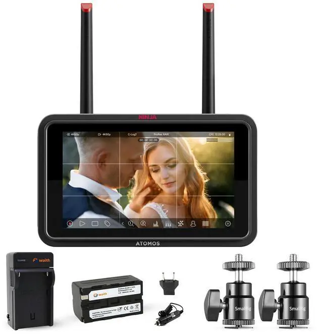 Main image of Atomos Ninja TX GO 5" Monitor-recorder with Battery Charger & Hot Shoe Mount Kit