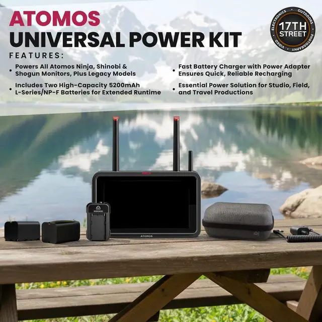 Alt view image 5 of 6 - Atomos Ninja TX 5.2" Camera-Cloud Monitor with Power Kit & Hot Shoe Mount Bundle