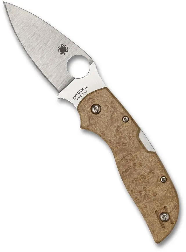 Main image of Spyderco C152WDP Chaparral Birdseye Maple Folding Pocket Knife, 2.79in Blade