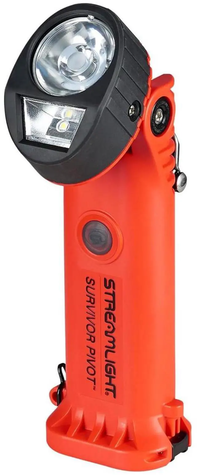 Alt view image 3 of 7 - Streamlight Survivor Pivot USB LED Flashlight with Magnet, 120/DC, 325 Lumens, Orange