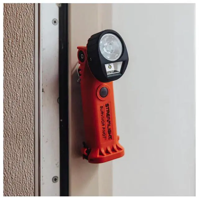 Alt view image 6 of 7 - Streamlight Survivor Pivot USB LED Flashlight with Magnet, 120/DC, 325 Lumens, Orange