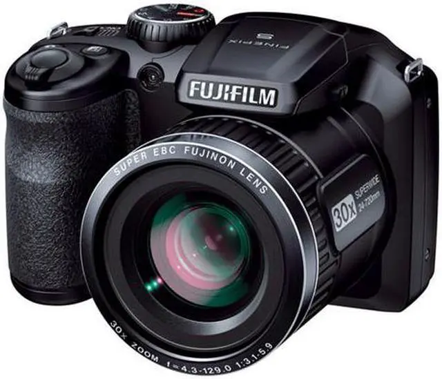 Main image of FUJIFILM FinePix S4800 Black 16.0 MP 30X Optical Zoom 24mm Wide Angle Digital Camera HDTV Output