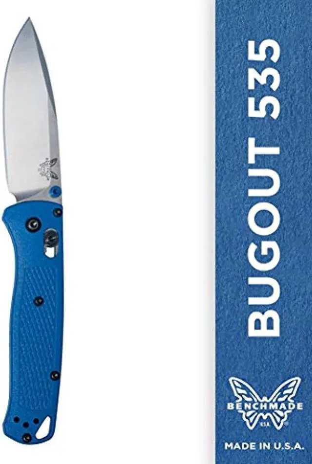 Alt view image 2 of 9 - Benchmade 535 Bugout Plain Drop-Point Blade Blue