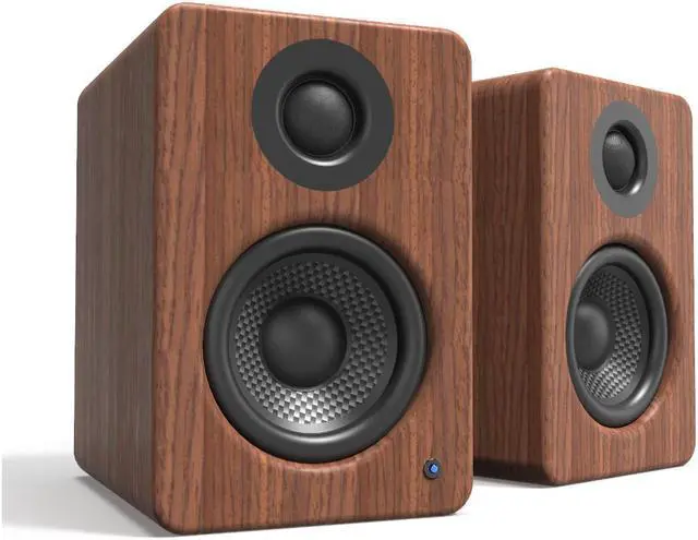 Alt view image 8 of 12 - Kanto YU2 100W Powered Desktop Computer Speakers with Built-in USB DAC, 3/4" Silk Dome tweeters and 3" composite drivers - Pair (Walnut)
