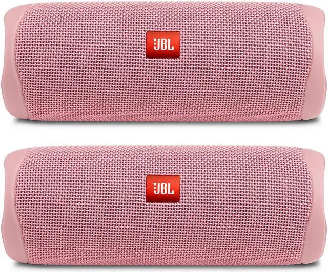Alt view image 9 of 13 - JBL Flip 5 Portable Waterproof Bluetooth Speakers - Pair (Pink)