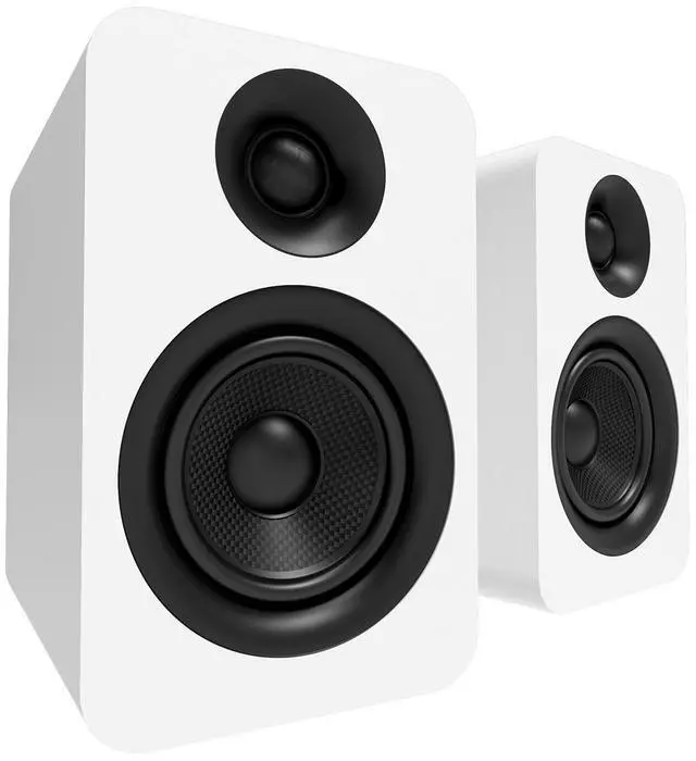 Alt view image 3 of 6 - Kanto YUP4W Passive Bookshelf Speakers with 1" Silk Dome Tweeter and 4" Kevlar Woofer - External Amplifier/Receiver Required - Pair (White)