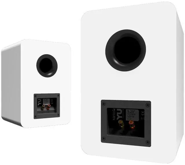 Alt view image 5 of 6 - Kanto YUP6W Passive Bookshelf Speakers with 1" Silk Dome Tweeter and 5.25" Kevlar Woofer - External Amplifier/Receiver Required - Pair (White)