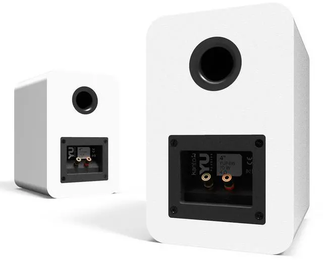 Alt view image 5 of 6 - Kanto YUP4W Passive Bookshelf Speakers with 1" Silk Dome Tweeter and 4" Kevlar Woofer - External Amplifier/Receiver Required - Pair (White)